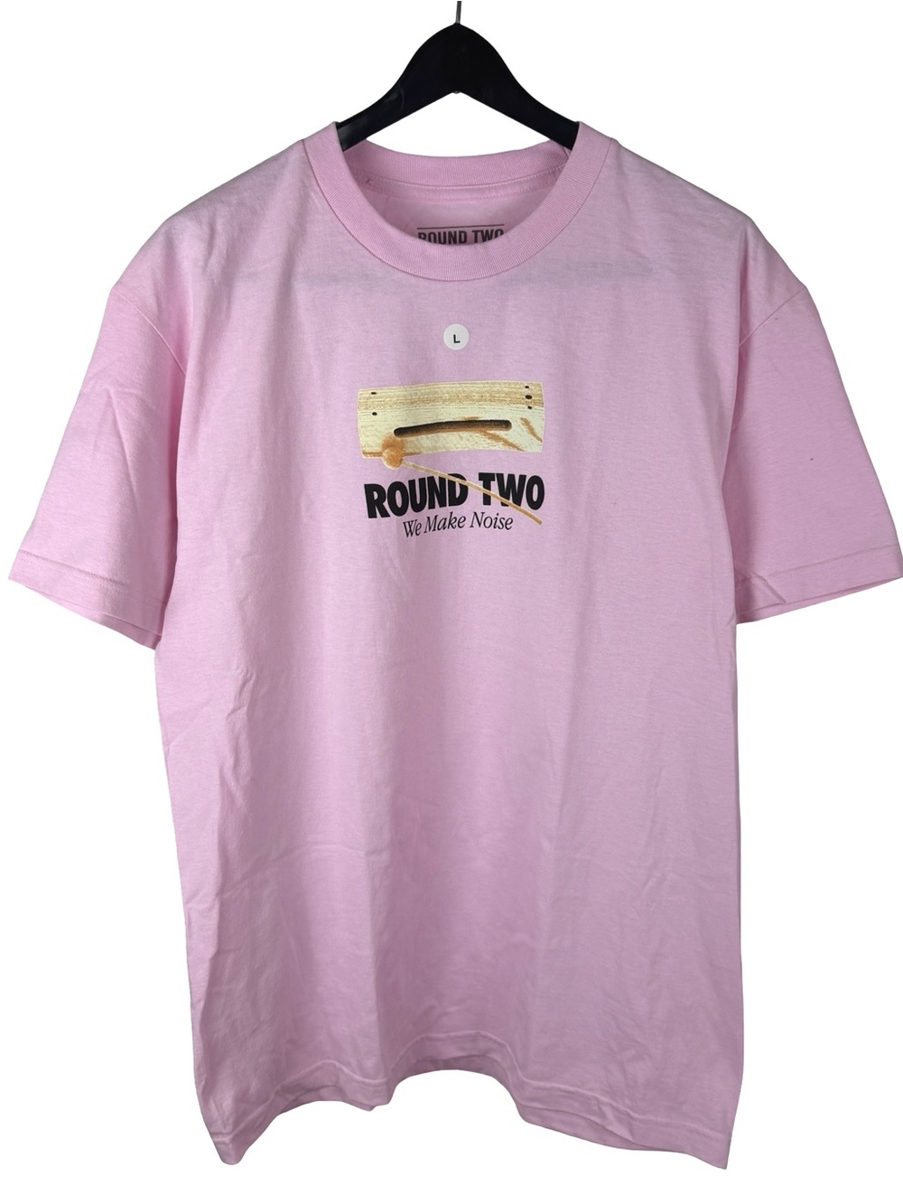 Mens Brand New Round Two Los Angeles Streetwear Pink Graphic Shirt Size L